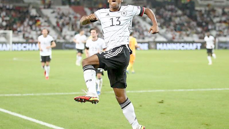 Karim Adeyemi traf gleich in seinem ersten Länderspiel. Foto: Tom Weller/dpa