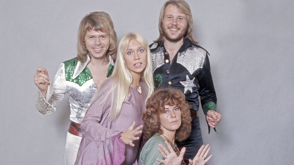 Studioaufnahme der schwedischen Popgruppe Abba aus den 1970er Jahren. Foto: imago images/United Archives/Roba/Siegfried Pilz