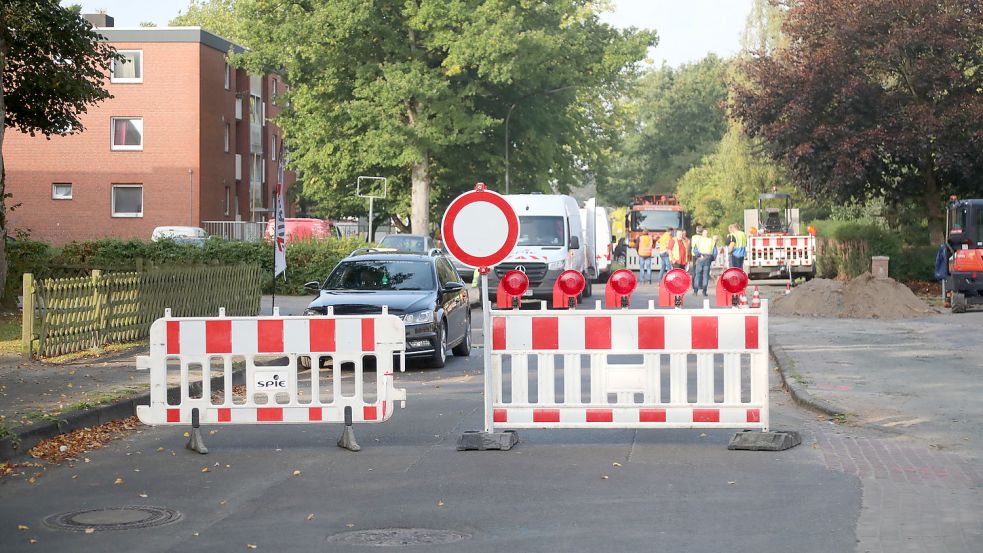 Sperrung der Popenser Straße im September wegen Bauarbeiten. Foto: Romuald Banik