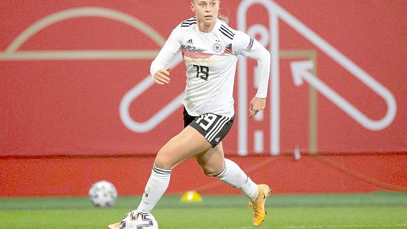 Steht in der Startelf gegen die Türkei: Klara Bühl. Foto: Matthias Balk/dpa