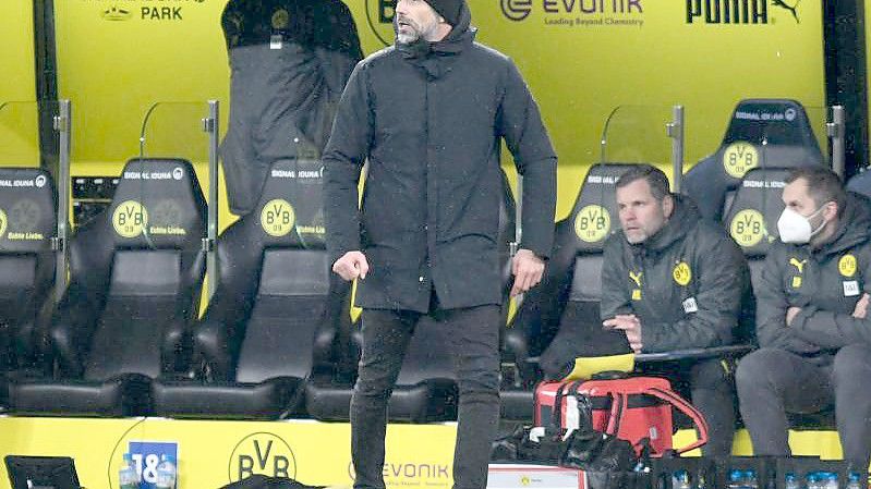 Dortmunds Trainer Marco Rose will sich ordentlich aus der Champions League verabschieden. Foto: Bernd Thissen/dpa