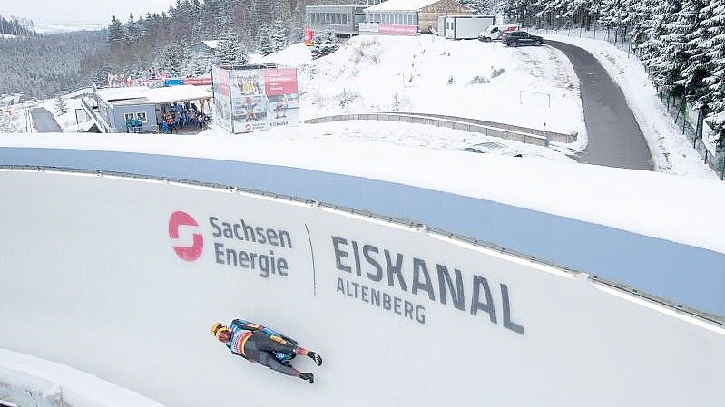 Die Doppelsitzer Toni Eggert und Sascha Benecken haben beim Rodel-Weltcup in Altenberg erneut den Sieg knapp verpasst. Foto: Sebastian Kahnert/dpa-Zentralbild/dpa