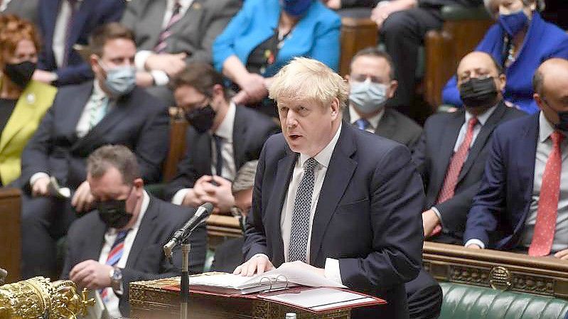 Boris Johnson bei einer Fragestunde im britischen Unterhaus. Foto: Uk Parliament/Jessica Taylor/PA Media/dpa