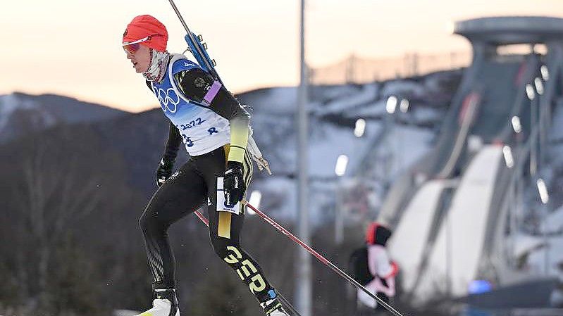 Denise Herrmann auf dem Weg zum Sieg. Foto: Hendrik Schmidt/dpa-Zentralbild/dpa