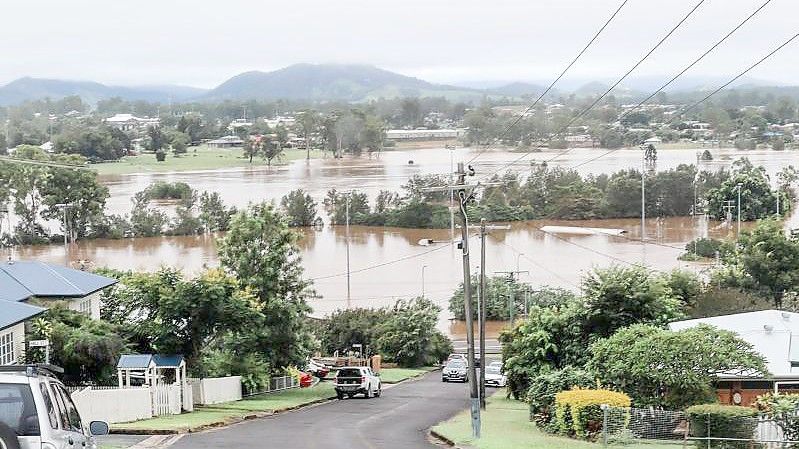 Überschwemmungen im australischen Gympie, Queensland. Foto: Renee Priem/AAP/dpa