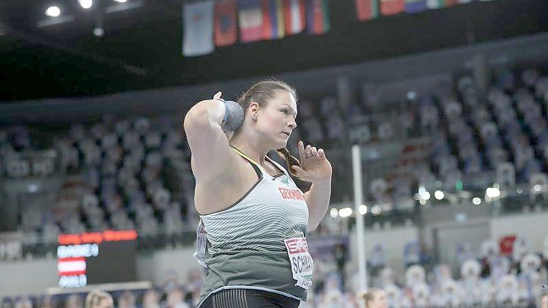 Hat ihre Karriere überraschend beendet: Kugelstoßerin Christina Schwanitz. Foto: Leszek Szymanski/PAP/dpa