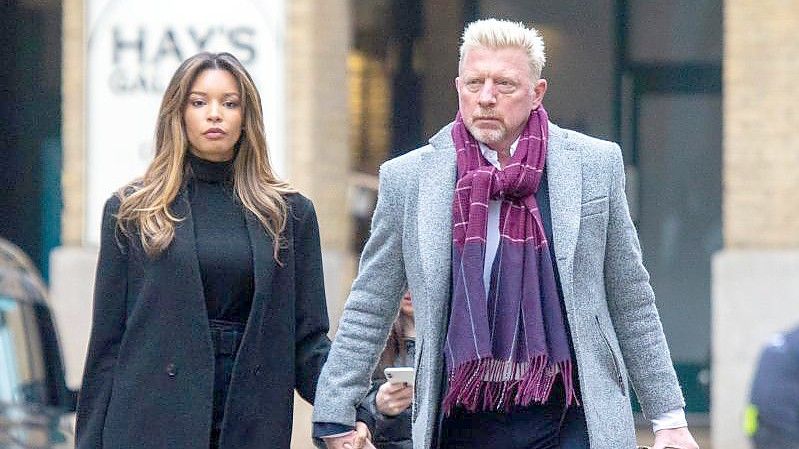 Auf dem Weg zum Gericht: Boris Becker und seine Lebensgefährtin Lilian De Carvalho Monteiro. Foto: Tayfun Salci/ZUMA Press Wire/dpa