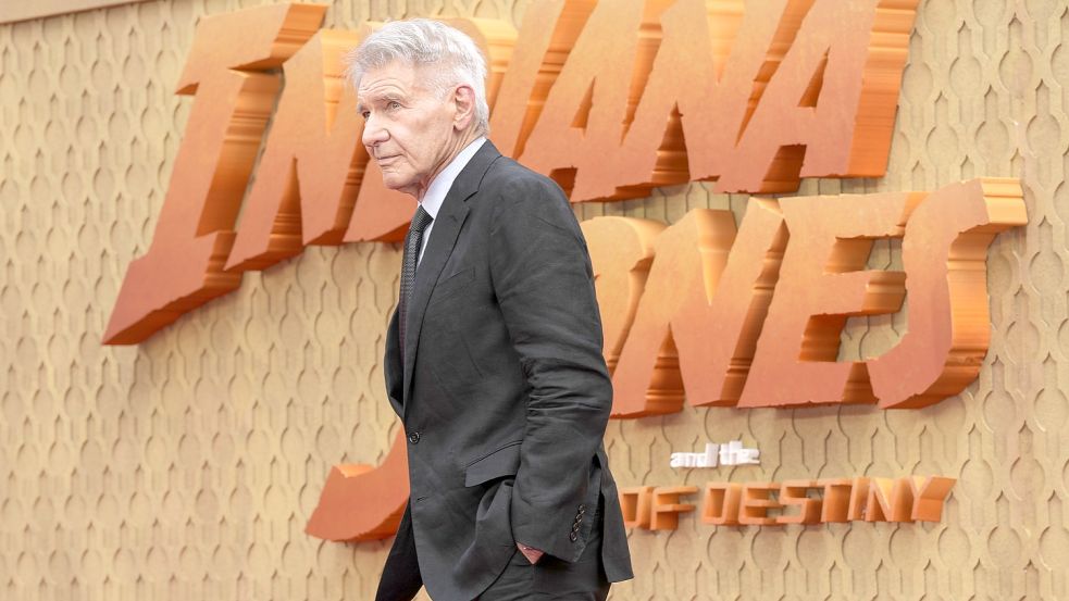 Harrison Ford bei der Ankunft zur Premiere von „Indiana Jones und das Rad des Schicksals“ in London. Foto: dpa/AP/Invision/Scott Garfitt