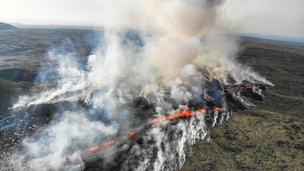 Der Vulkan befindet sich nur 40 Kilometer von Reykjavik entfernt. Foto: afp/Kristinn Magnusson