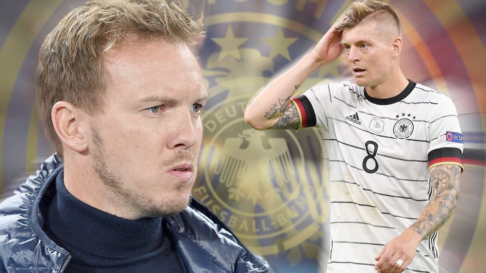 Bundestrainer Julian Nagelsmann hat ein Comeback von Weltmeister Toni Kroos in die Nationalmannschaft im Sinn. Foto: IMAGO/Sven Simon