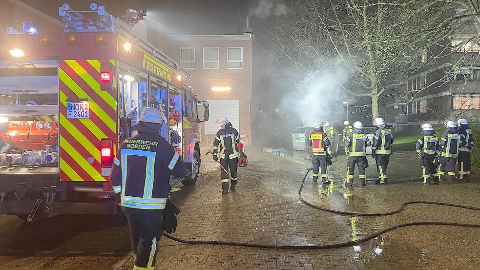 Der Supermark, an dem es gebrannt hat, grenzt an eine Großwohnsiedlung. Foto: Feuerwehr Norden