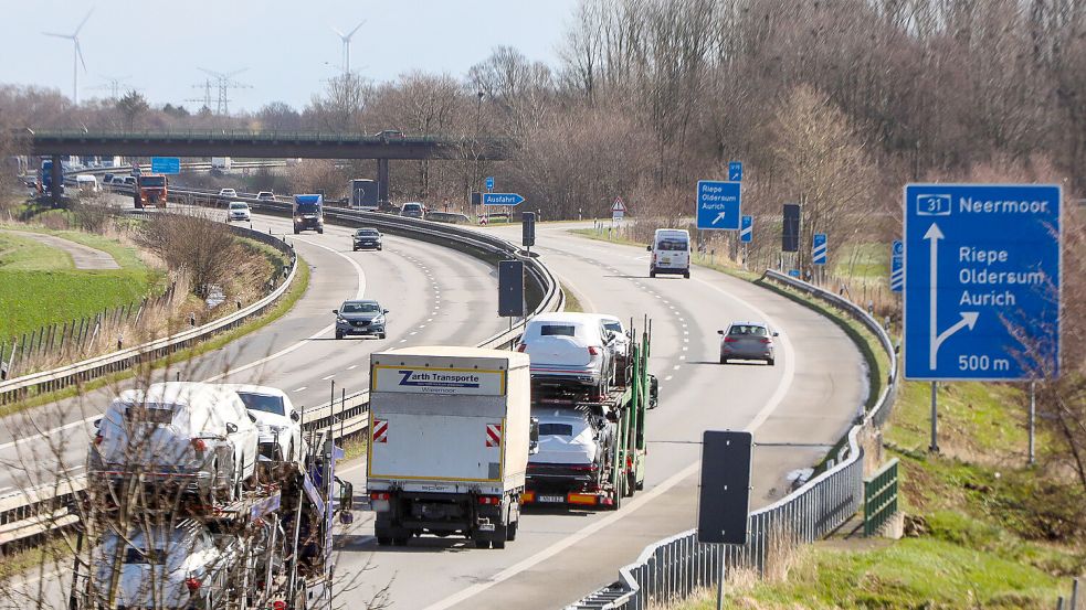 Die Autobahn 31 bei der Abfahrt Riepe. Foto: Romuald Banik