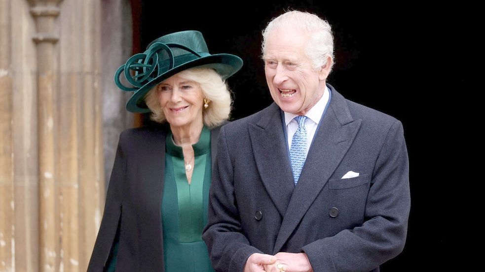 König Charles und Königin Camilla wollen am kommenden Dienstag eine Krebsklinik besuchen und sich dort mit Ärzten und Patienten treffen. Foto: Hollie Adams/Reuters Pool/AP/dpa