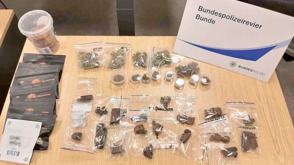 Die Bundespolizei stellte in Bunde Betäubungsmittel sicher. Foto: Bundespolizei