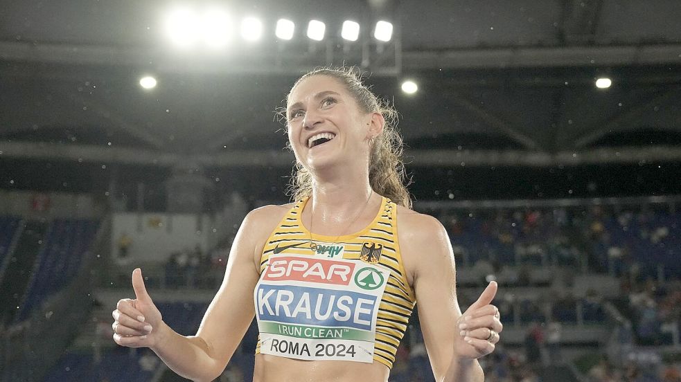 Gesa Krause sicherte sich bei der Europameisterschaft in Rom die Goldmedaille. Foto: Michael Kappeler/dpa