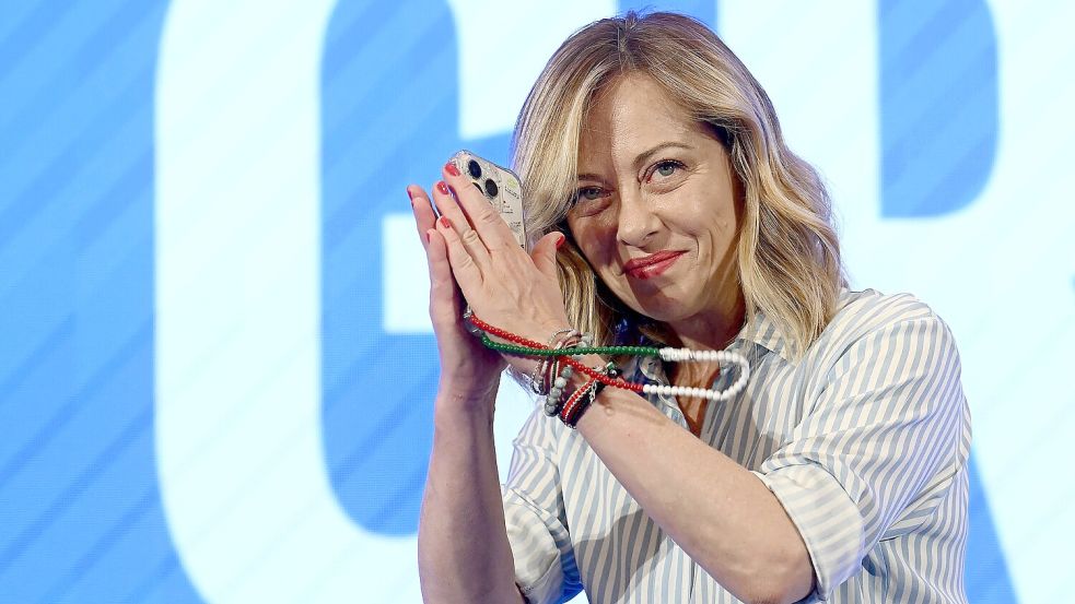 Giorgia Meloni gewinnt die Europawahl in Italien und festigt damit ihren Führungsanspruch auf europäischer Ebene. Foto: AFP/FILIPPO MONTEFORTE