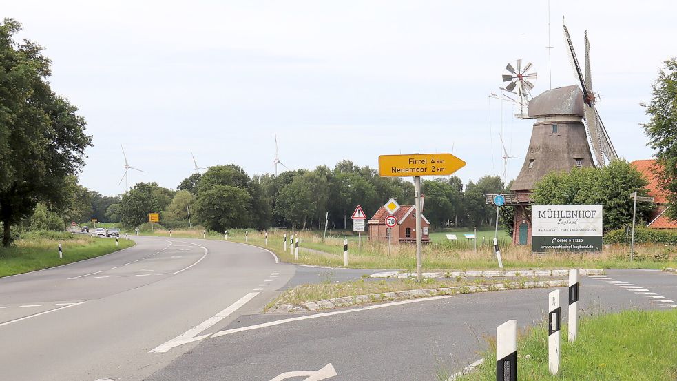 Der gesamte Bereich zwischen Bagbander Mühle und der Abzweigung in den Ort wird überplant. Foto: Heino Hermanns