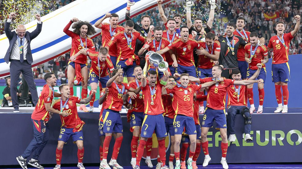 Spanien holte sich beim Finale in Berlin seinen vierten EM-Titel und damit neuer Rekordeuropameister. Foto: imago/Sportimage