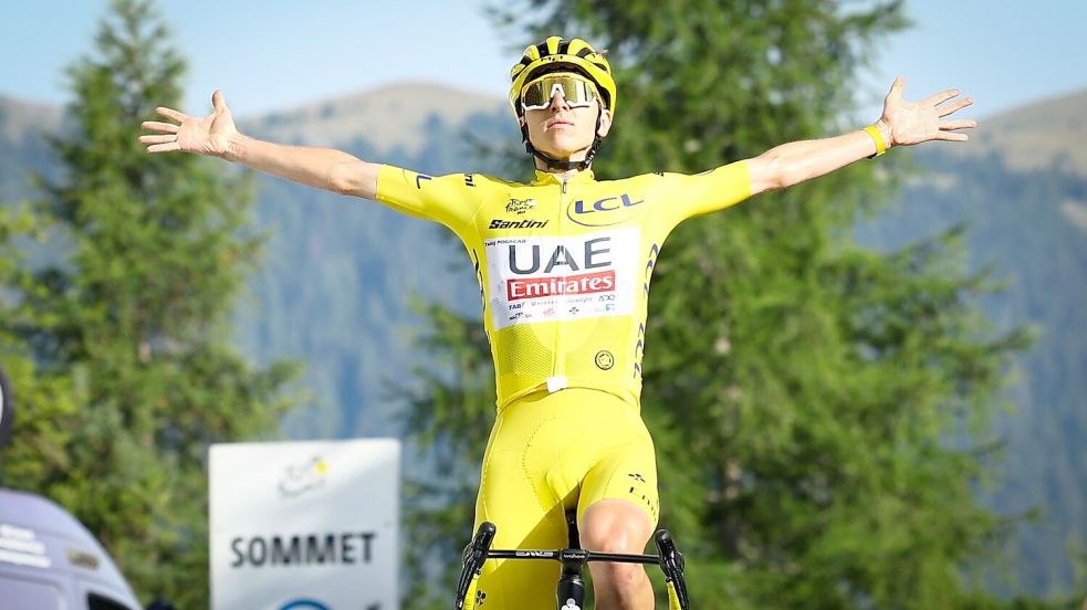 Pogacar holt sich bereits seinen fünften Etappensieg bei der diesjährigen Tour. Foto: David Pintens/Belga/dpa