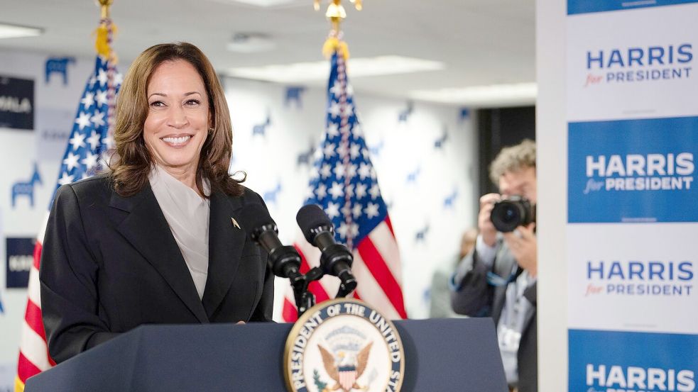 Harris for President? Die Vizepräsidentin hat die besten Voraussetzungen, um anstelle ihres Chefs ins Rennen für die Demokraten zu gehen. Foto: Erin Schaff/POOL The New York Times/AP/dpa