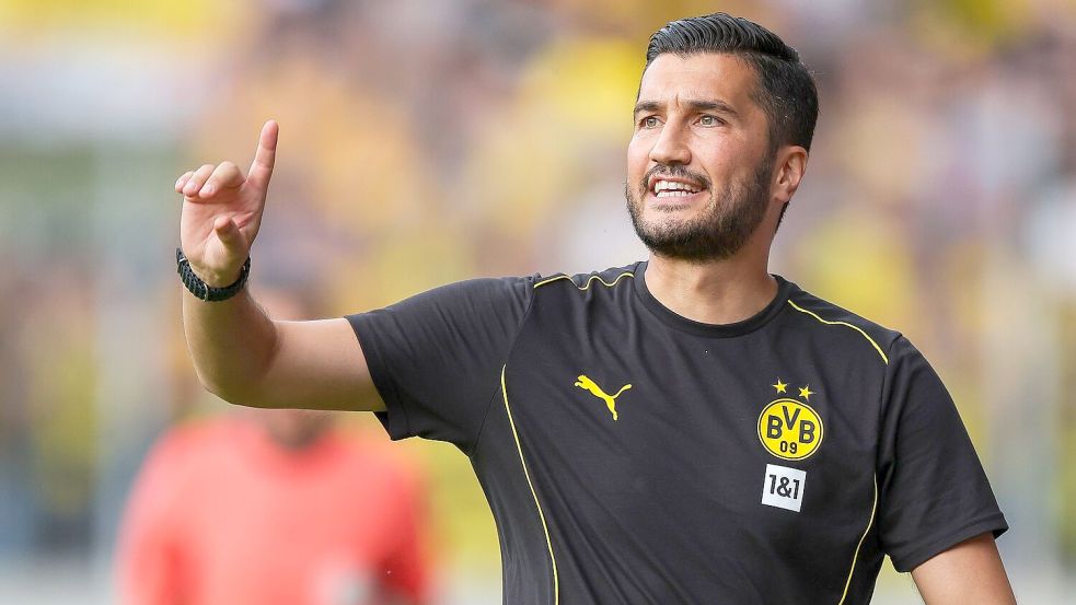 Diesmal hatte BVB-Trainer Nuri Sahin allen Grund zur Zufriedenheit. Foto: Jan Woitas/dpa