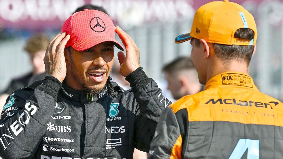 Selbst Lewis Hamilton und Lando Norris zweifeln an sich. Foto: Denes Erdos/AP/dpa