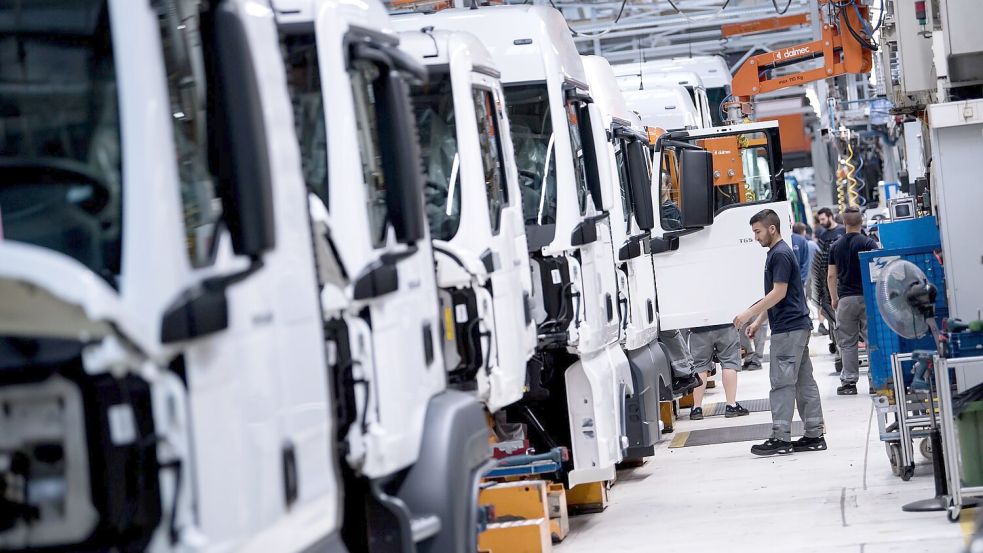 Produktion bei MAN: Das Münchner Unternehmen gehört zur VW-Tochter Traton. Foto: Sven Hoppe/dpa