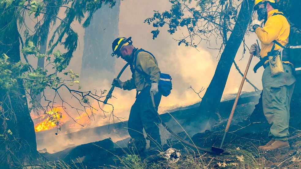 Mehr als 4.000 Helfer sind im Einsatz gegen die Flammen. Foto: Nic Coury/AP/dpa