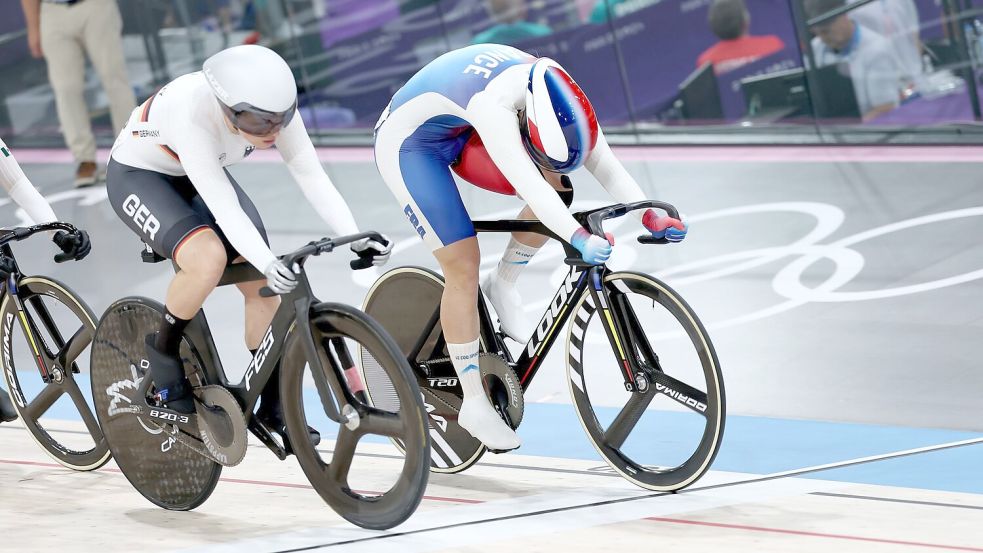 Emma Hinze verpasst eine Medaille im Keirin. Foto: Jan Woitas/dpa