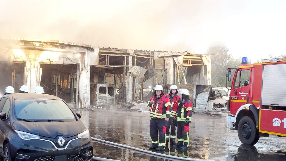 Der Brand im Autohaus Rolf war in der Werkstatt ausgebrochen. Foto: Archiv/Luppen