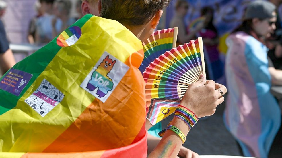 Zum Christopher Street Day in Magdeburg gab es eine queere Parade mit Hunderten Teilnehmerinnen und Teilnehmern durch die Innenstadt. (Archivbild) Foto: Heiko Rebsch/dpa