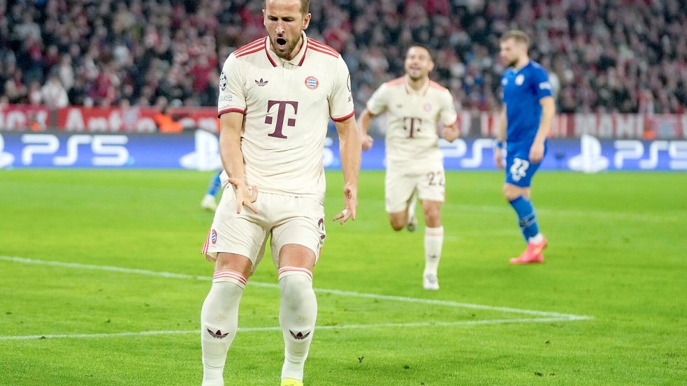 Trifft mehrfach gegen Zagreb: Harry Kane. Foto: Matthias Schrader/AP/dpa