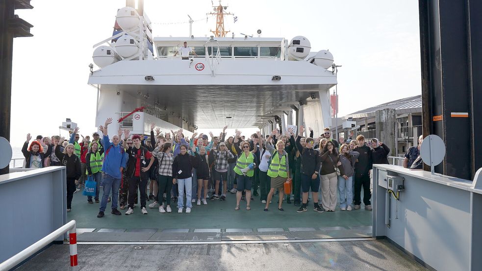 Für einen Ausflug nach Norderney hatte die Schule eigens eine Fähre für sich gebucht.