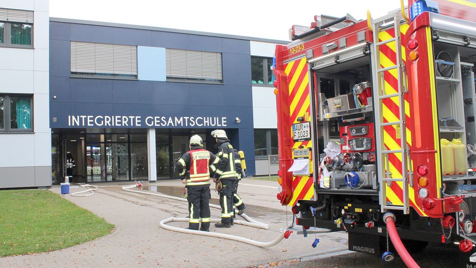 Am Dienstag brannte es in einem Klassenraum der IGS Aurich. Foto: Diana Stöhr-Aeilts/Feuerwehr