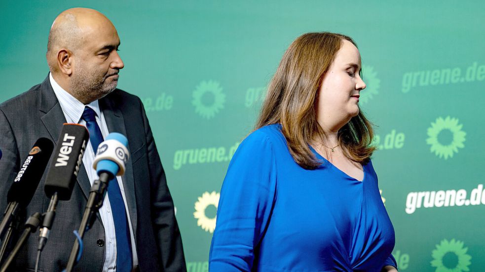 Omid Nouripour und Ricarda Lang kündigten den Rücktritt des Parteivorstandes an. Foto: DPA