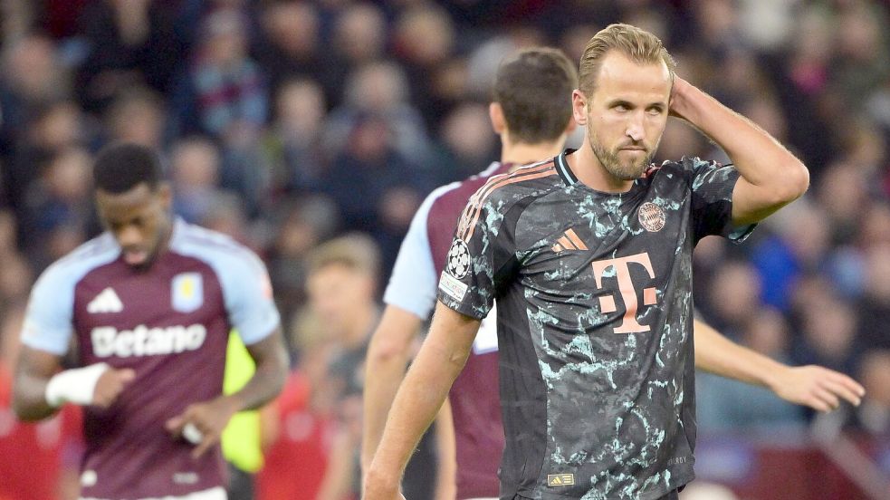 Zweimal nacheinander torlos: Bayern-Torjäger Harry Kane. Foto: Peter Kneffel/dpa