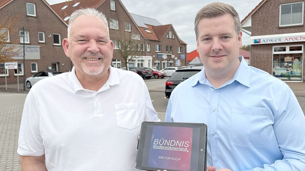 Georg Wegener (links) und Hange Ukena sind die Vorsitzenden der Wählergruppe „Bündnis Südbrookmerland“. Foto: Holger Janssen