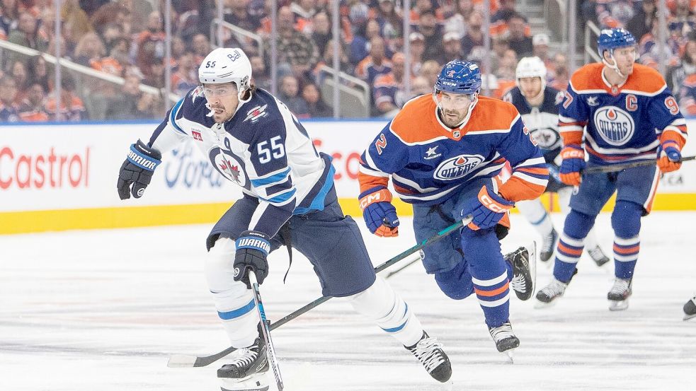 Die Jets voraus, die Oilers hinterher - so lief das zum Start in die NHL-Saison zu oft aus Sicht von Leon Draisaitls Team. Foto: AMBER BRACKEN/The Canadian Press/AP/dpa