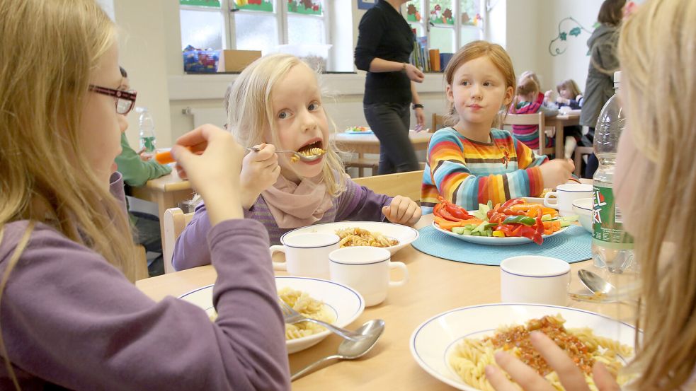 Ausgabeküchen für die Mittagsverpflegung sind schon in allen Südbrookmerlander Grundschulen vorhanden. Foto: DPA