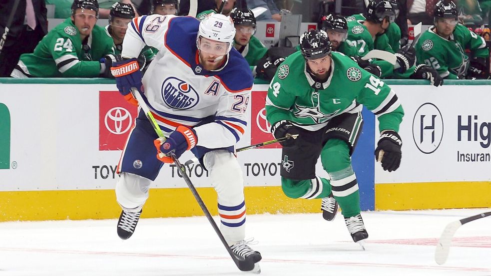 Oilers-Star Leon Draisaitl erzielte sein drittes Saisontor. Foto: Richard W. Rodriguez/AP/dpa