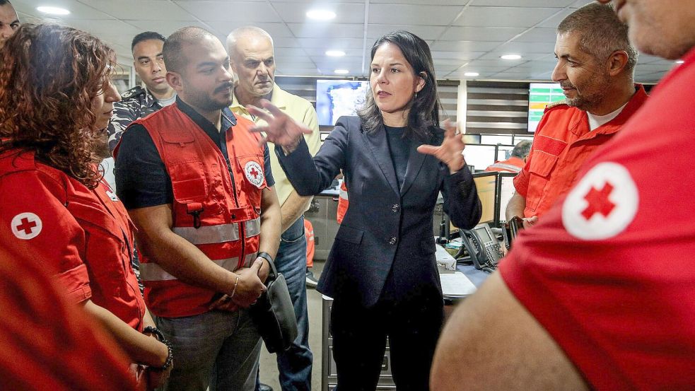 Bundesaußenministerin Baerbock fordert fordert Umsetzung von UN-Resolution im Libanon. Foto: Marwan Naamani/dpa