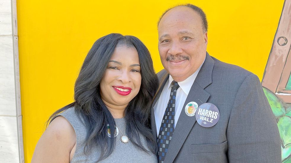 Martin Luther King III und Arndrea Waters King gehören zu den prominenten Unterstützern von Kamala Harris. Foto: Luzia Geier/dpa