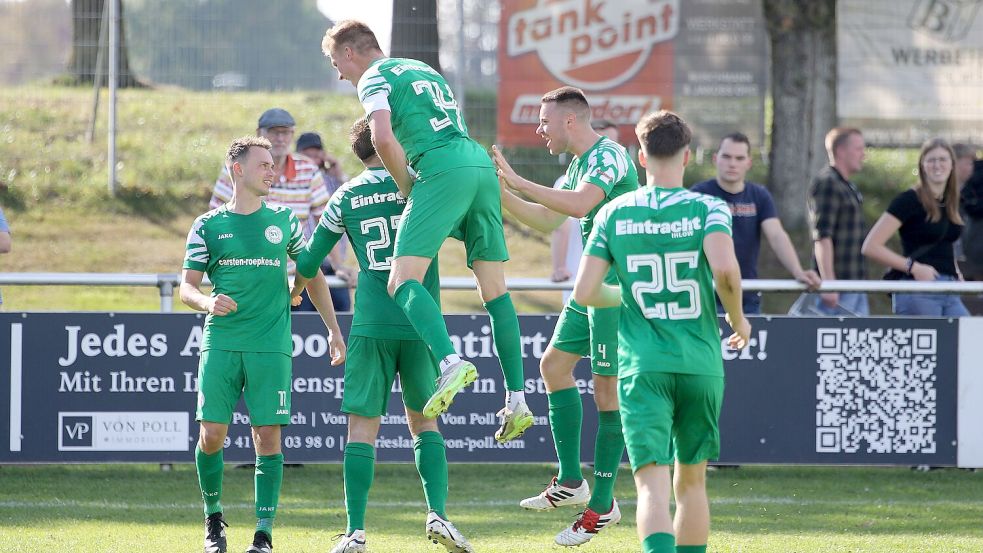 Ihlow traf in der Nachspielzeit zum 1:0 gegen den Aufsteiger aus Lammertsfehn. Foto: Wilfried Gronewold