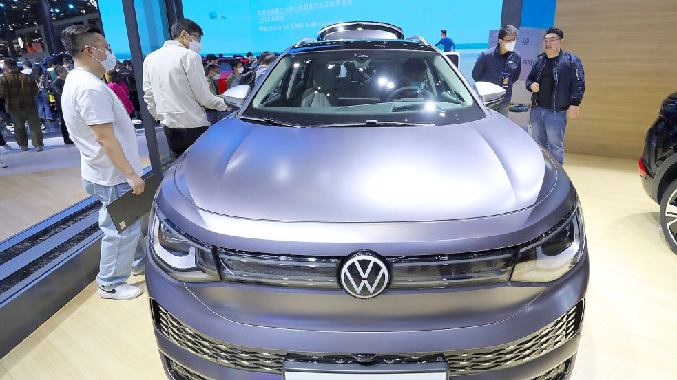 Bedeutender Markt: VW ID.6 X auf der Shanghaier Automesse. Foto: dpa/Xinhua