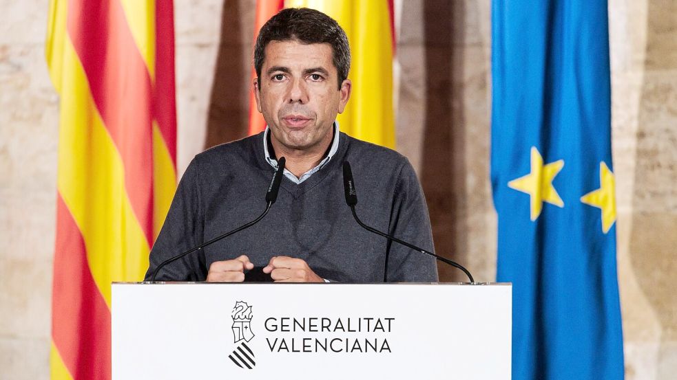 Valencias Regierungschef steht seit den Unwettern in der Kritik. Foto: Carlos Luján/EUROPA PRESS/dpa