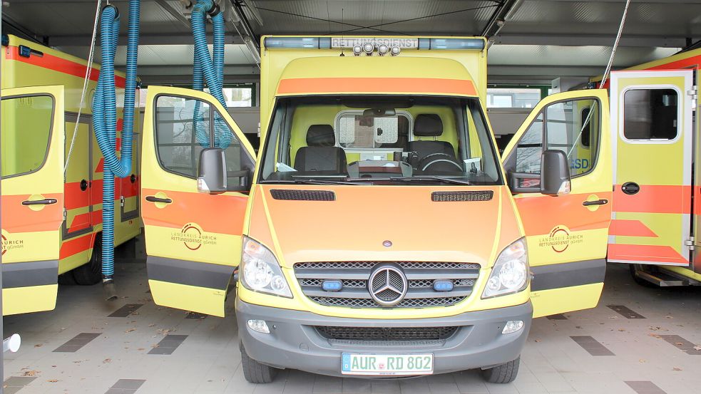 Blick auf einen Wagen des Rettungsdienstes im Landkreis Aurich. Foto: Archiv