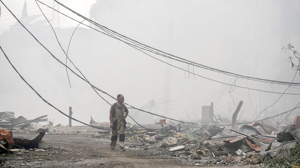 Der Krieg hat im Libanon in vielen Dörfern zu Zerstörung geführt. Foto: Bilal Hussein/AP