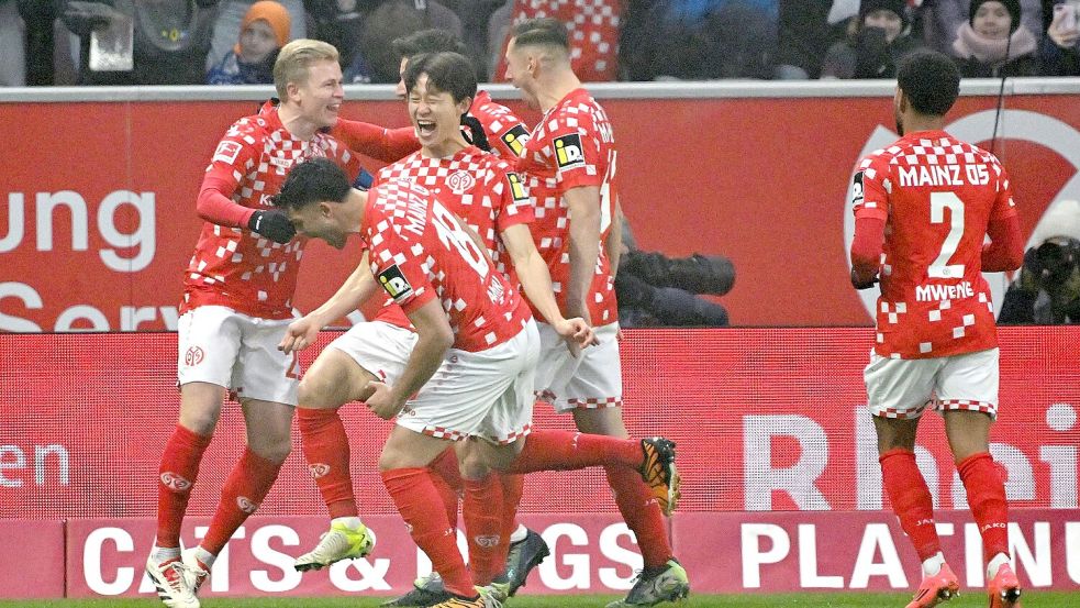 Der FSV Mainz 05 zeigte gegen die TSG 1899 Hoffenheim eine starke Leistung. Foto: Torsten Silz/dpa