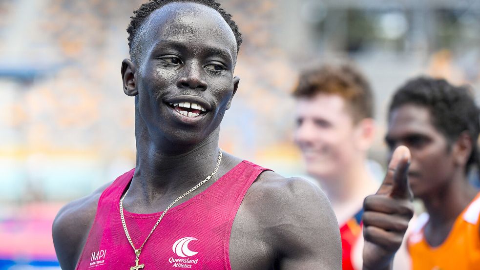 Gout Gout, ein Teenager aus Australien, schreibt Leichtathletikgeschichte: Mit einer Rekordzeit von 20,04 Sekunden über 200 Meter zieht er die Aufmerksamkeit von Sportlegenden und Olympiasiegern auf sich. Foto: IMAGO/AAP/Jono Searle