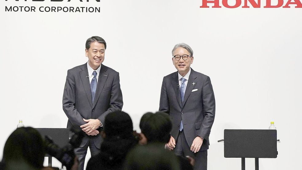 Nissan und Honda erwägen einem Medienbericht zufolge eine Fusion. (Archivbild) Foto: Uncredited/Kyodo News/AP/dpa